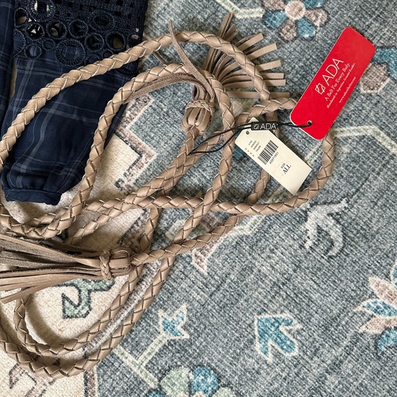 Akemi + Kin Plaid Long Sleeve Midi with Belt - Picture 7 of 7